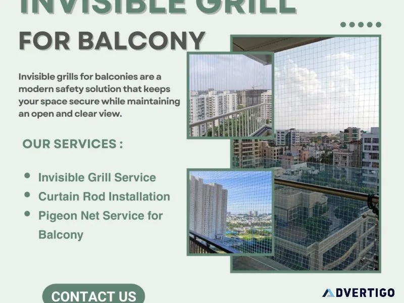 Premium balcony invisible grill service jaipur