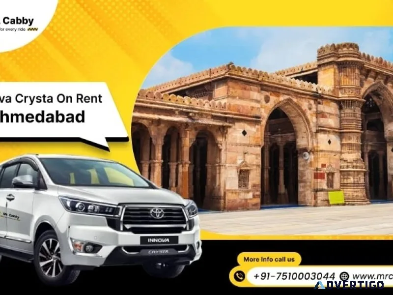 Innova crysta taxi on rent in ahmedabad – reliable & spacious