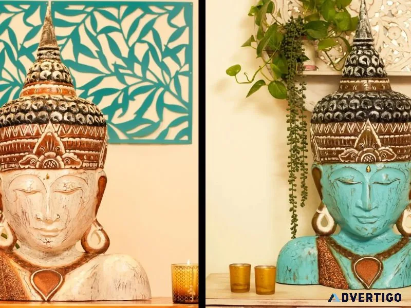 Peaceful vibes, artistic charm - buddha face table decor