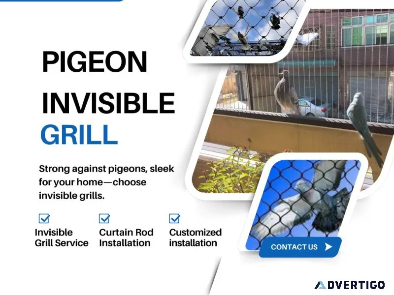 Pigeon invisible grill installation experts in jaipur