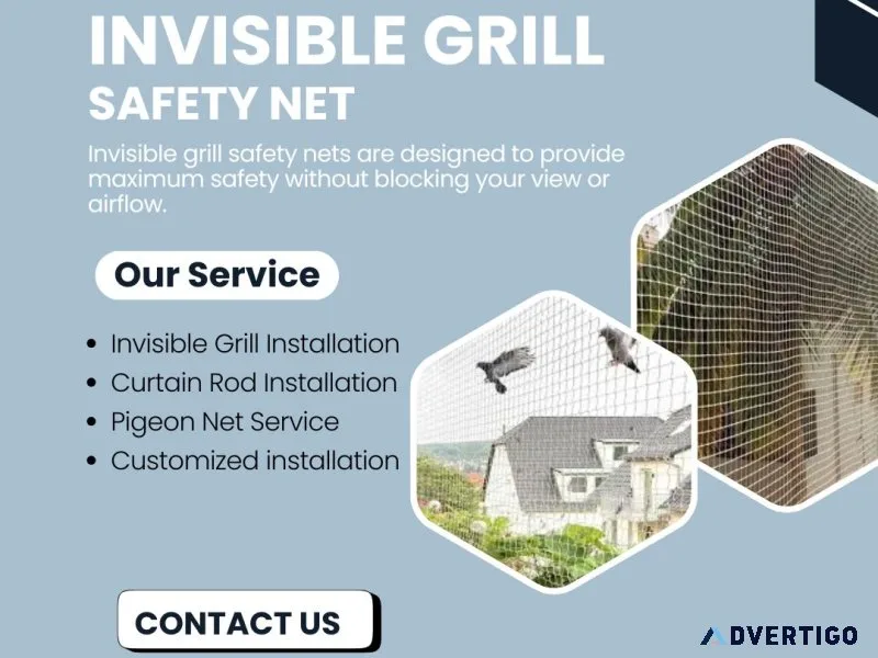 Invisible grill & pigeon net installation jaipur