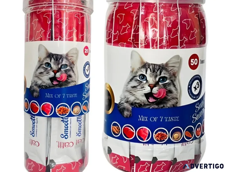 Catit smooth & savoury treat jars – 25 & 50 tube value packs