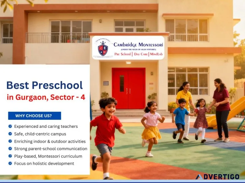 Best preschool in gurgaon, sector - 4 | cambridge montessori pre