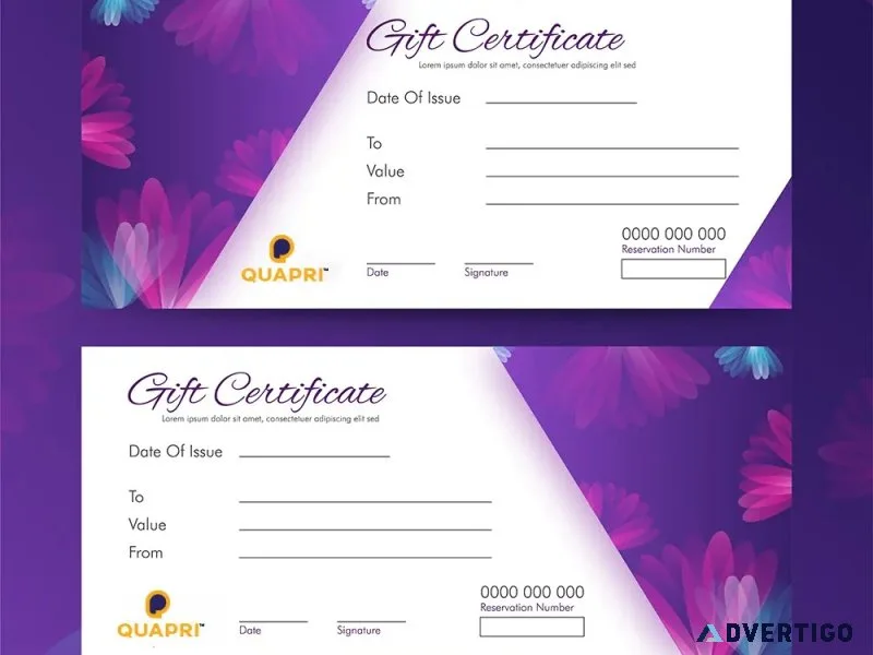 Custom gift certificates