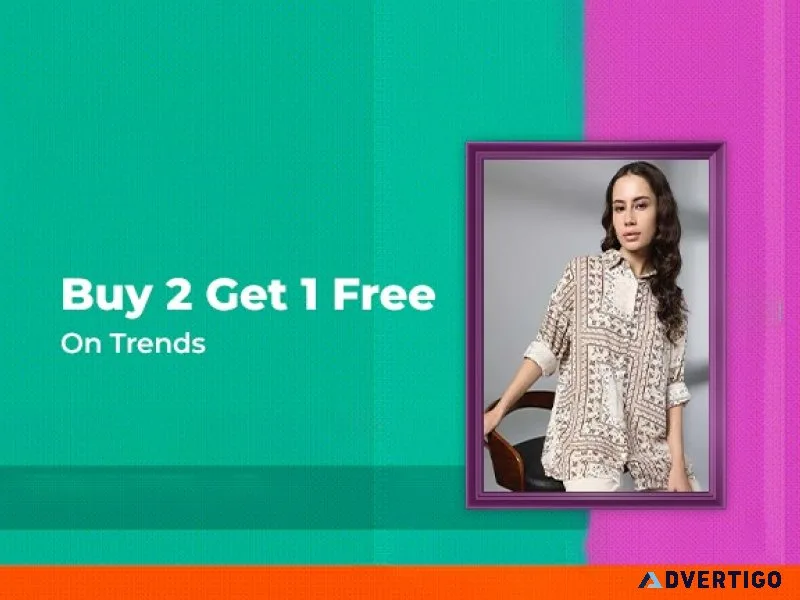 Ajio:buy 2 get 1 free on trends