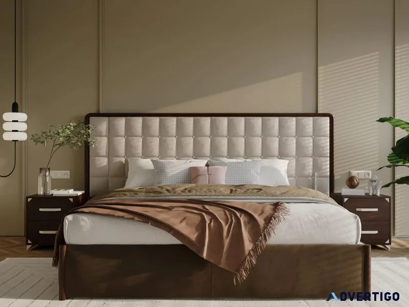Wooden double bed & spacious double bed with storage