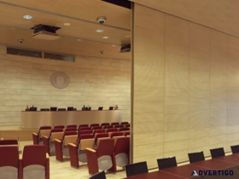 Acoustic sliding folding partition for flexible & silent spaces