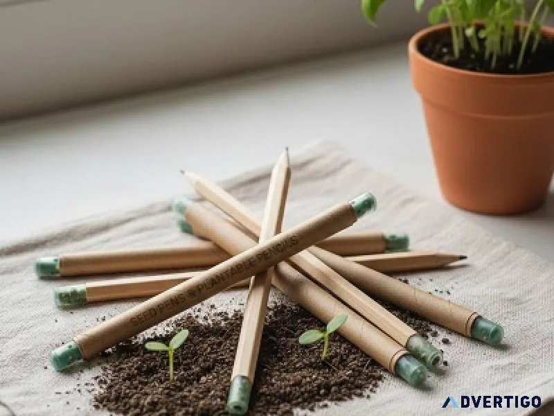 Seed pens & plantable pencils – sustainable eco-friendly station