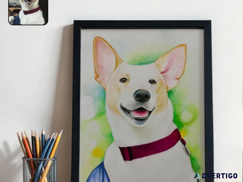 Custom colored pencil pet portraits – handcrafted with artistic