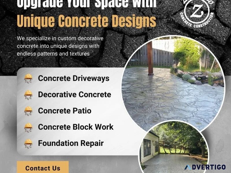 Stamped concrete driveway that elevates your home’s curb appeal