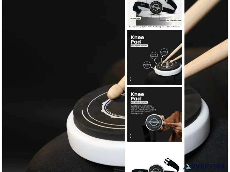 Quiet practice pad set for drum kit and drum set players