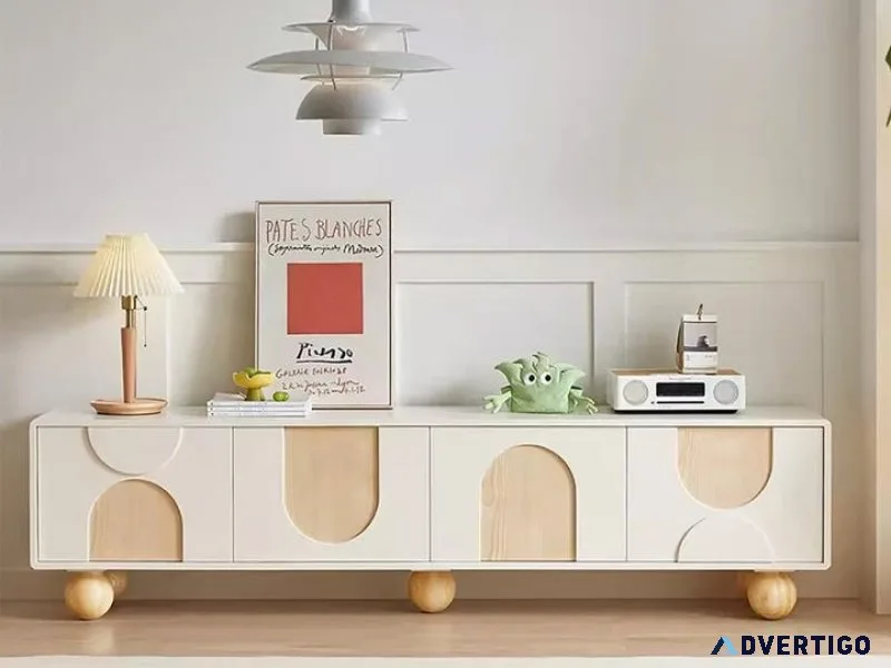 Luxury white tv unit with storage |custom available