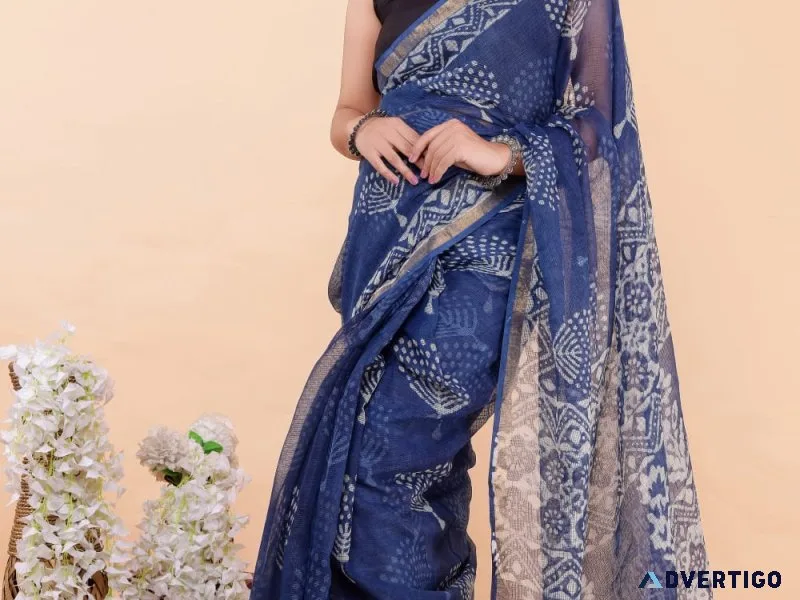 Indigo print sarees styling and buying community