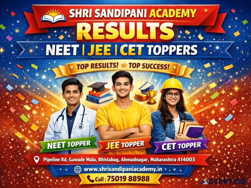 Shri sandipani academy results for neet, jee & cet toppers