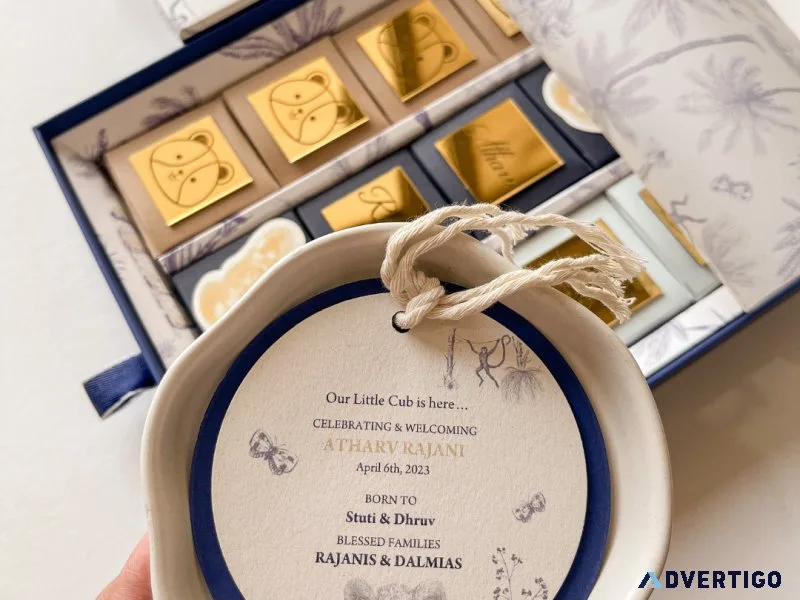 Elegant baby announcement gifts for family by pandora gift co
