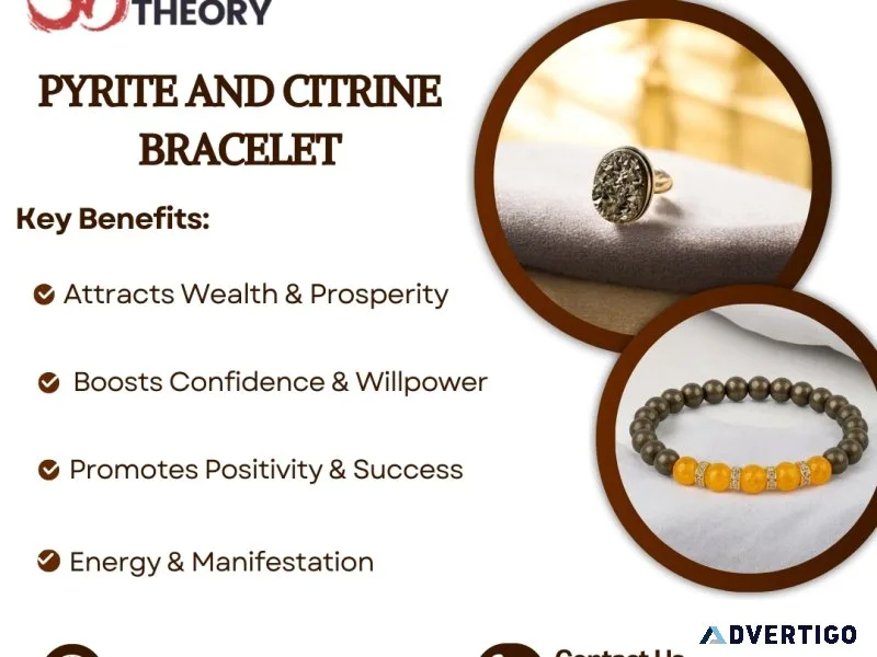 Pyrite and citrine bracelet: unlocking wealth energy, positivity