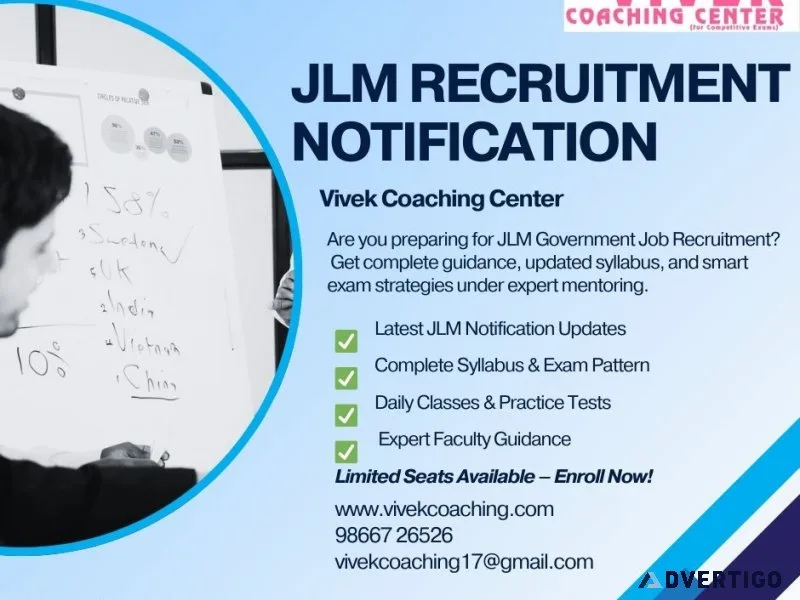 Jlm recruitment notification coaching in tirupati | vivek coachi