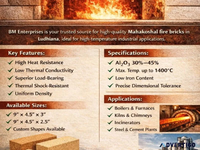 Who is the mahakoshal fire bricks supplier in ludhiana