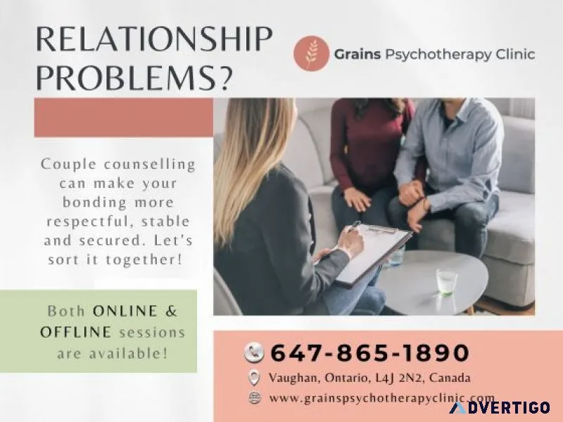 Relationship counselling and couples therapy