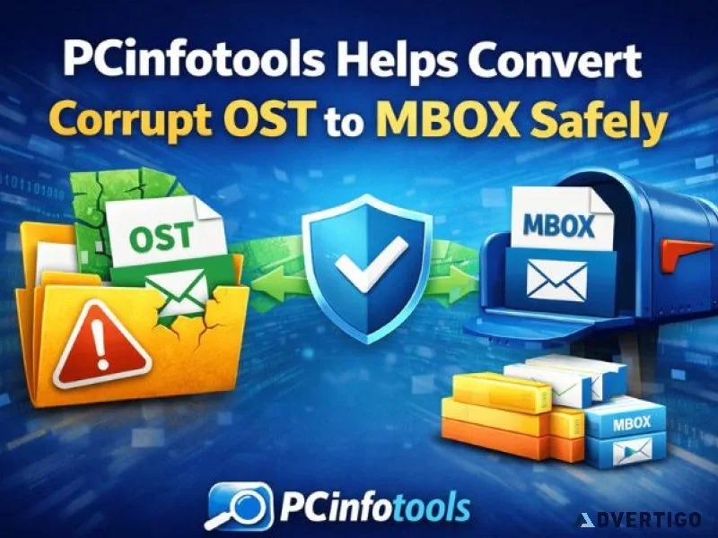Pcinfotools helps convert corrupt ost to mbox safely