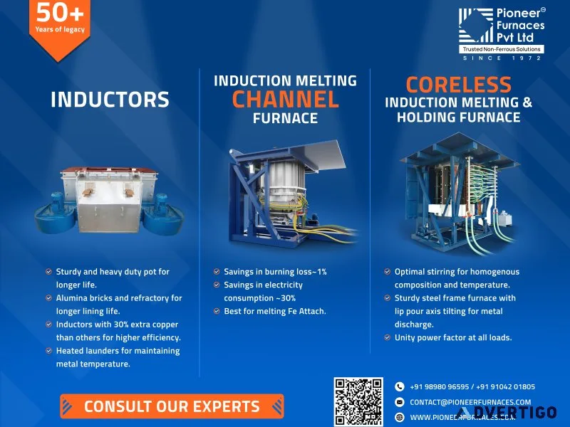 Induction furnace manufacturer for non ferrous metals