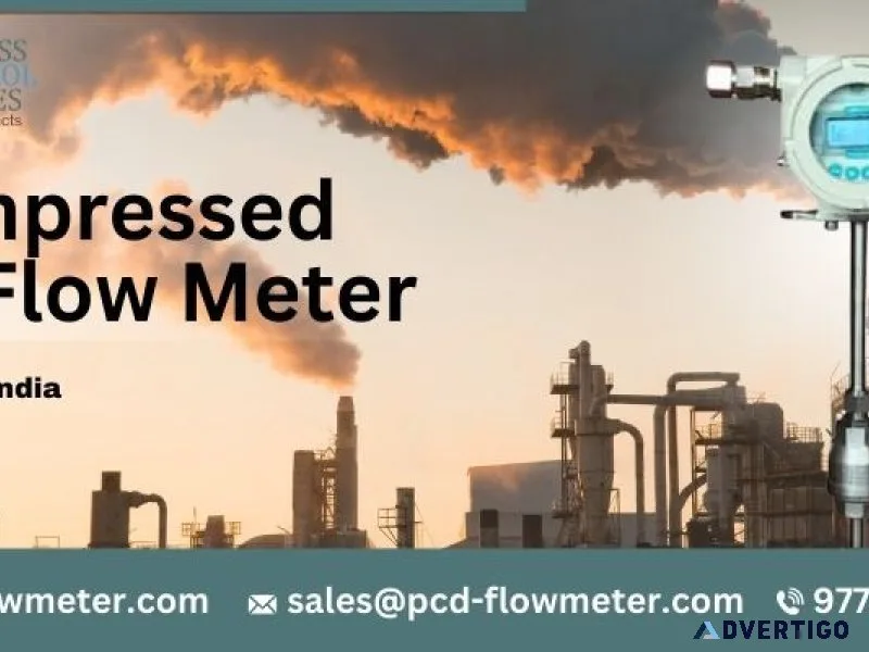 Compressed air flow meter for energy monitoring industrial gra