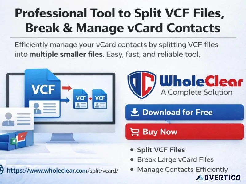 Powerful software to split vcard files accurately