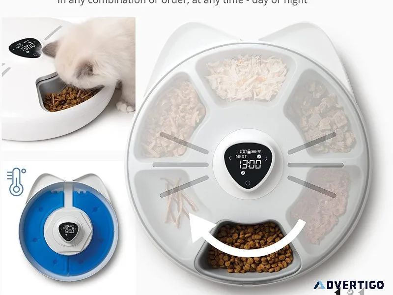 Catit pixi smart 6 meal feeder automatic cat food dispenser