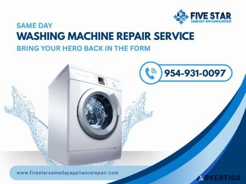 Same day washing machine repair service