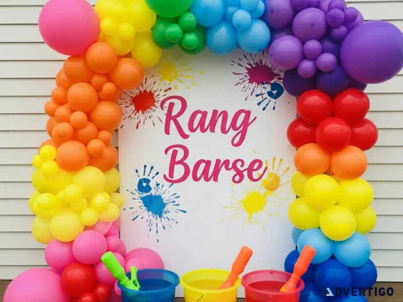 Holi vibe balloon decoration near me