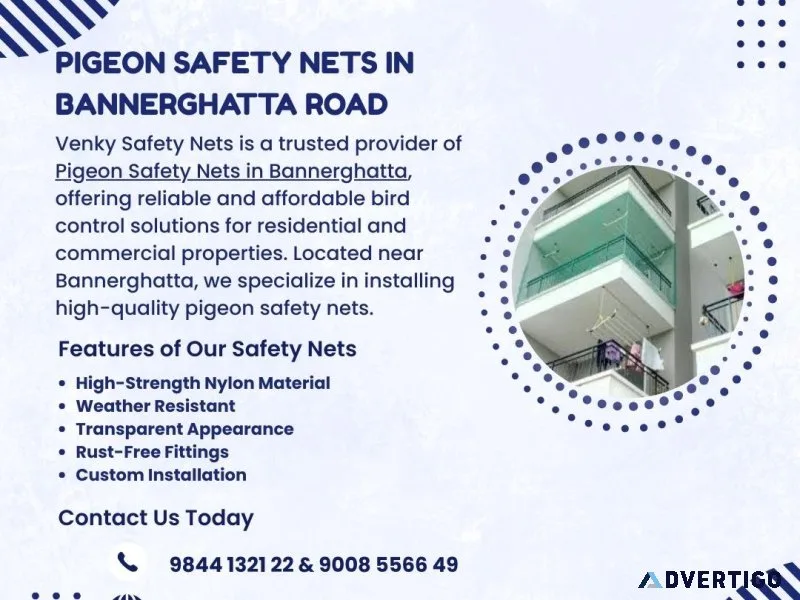 Pigeon safety nets in bannerghatta road venky safety nets