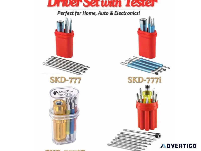 7 bits screw driver set with tester compact multi tool kit