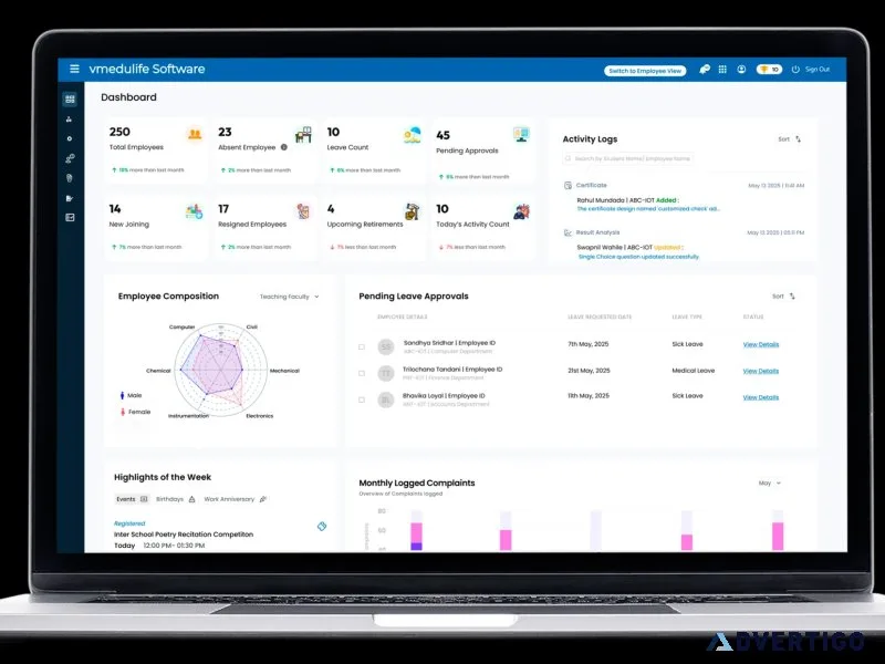 Vmedulife education erp software learning management system
