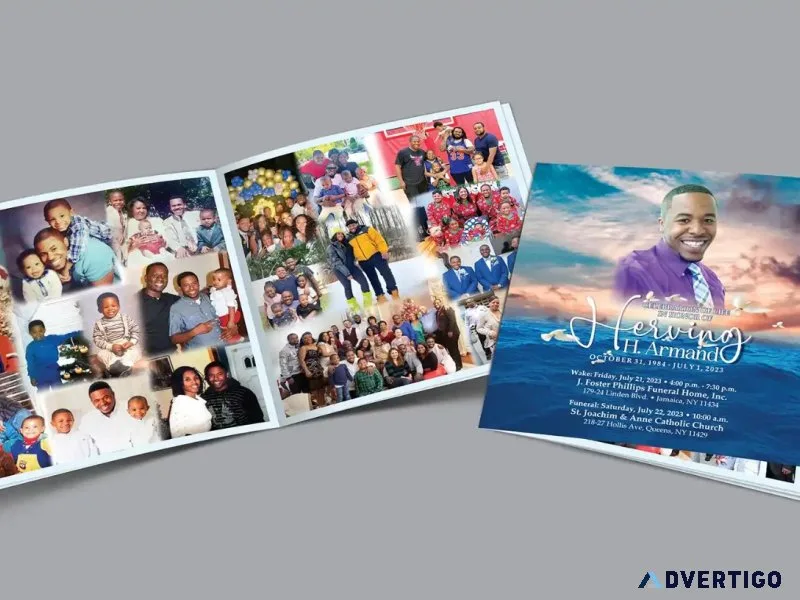 Custom memorial booklet near queens