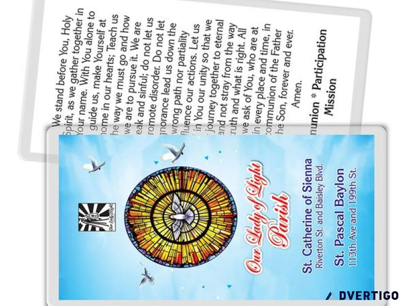 Memorial prayer cards printing near queens