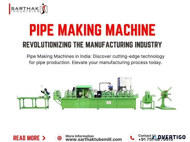 High quality pipe making machine manufacturer in india sarthak
