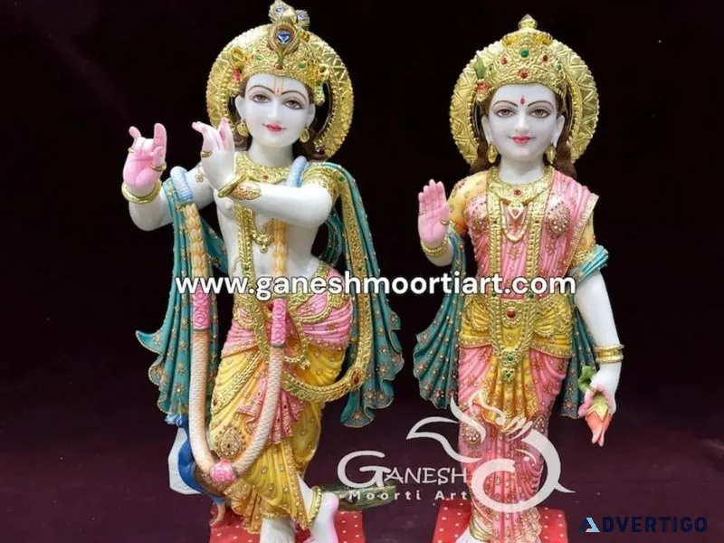 Large size radha krishna marble murti for temple