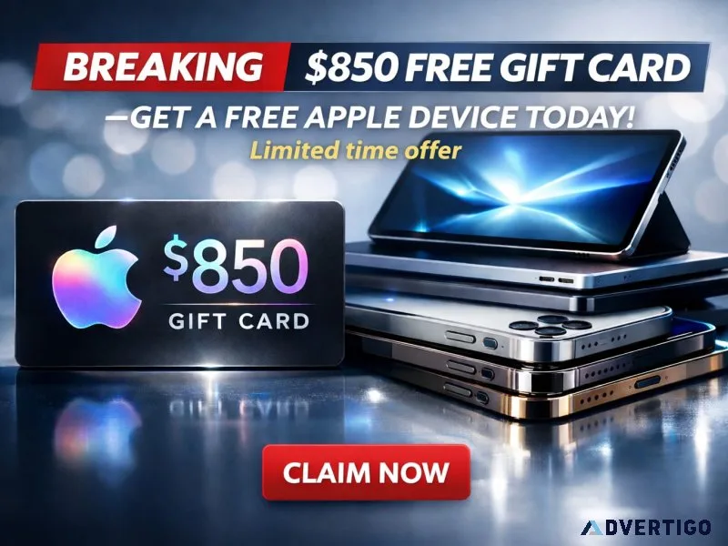 Breaking 850 free gift card get a free apple device today