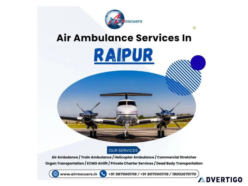247 critical care air ambulance in raipur