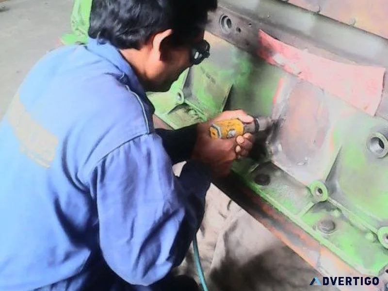 Cast iron crack repair cold metal stitching
