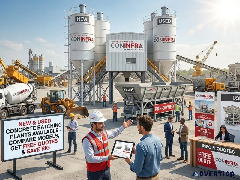 New used concrete batching plants available compare models