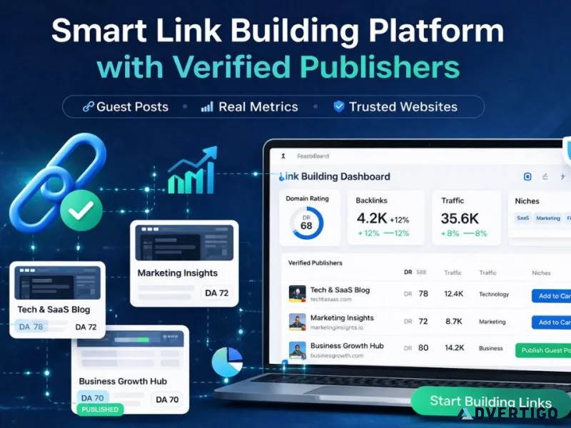 Smart link building platform with verified publishers