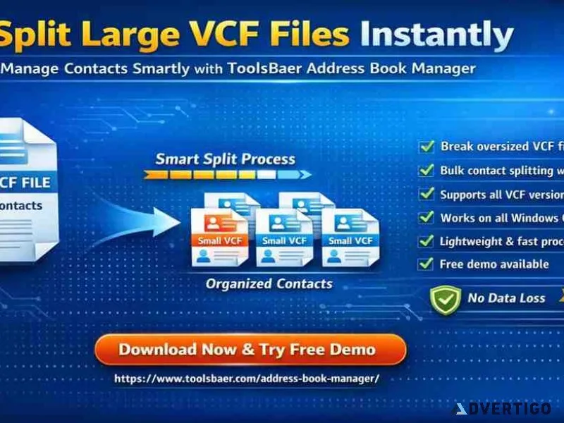 How to split a huge vcf file without losing contact details