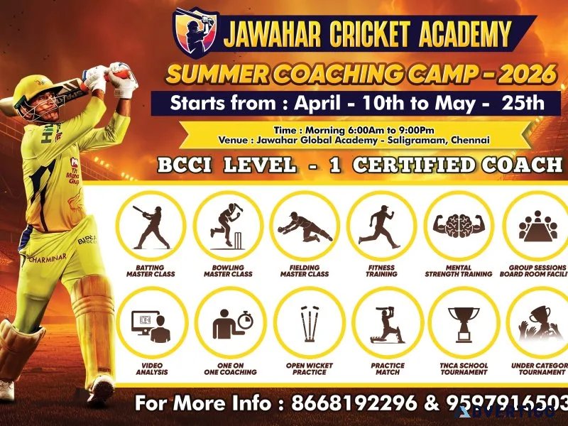 Jawahar cricket academy summer coaching camp 2026 chennai