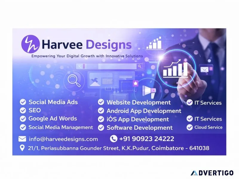 Website design and development company in coimbatore harvee de