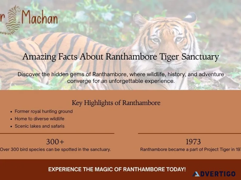 Amazing facts about ranthambore tiger sanctuary 