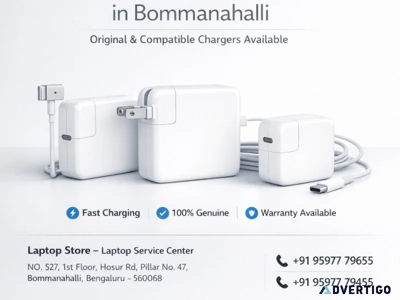 Macbook charger price in bommanahalli original compatible av