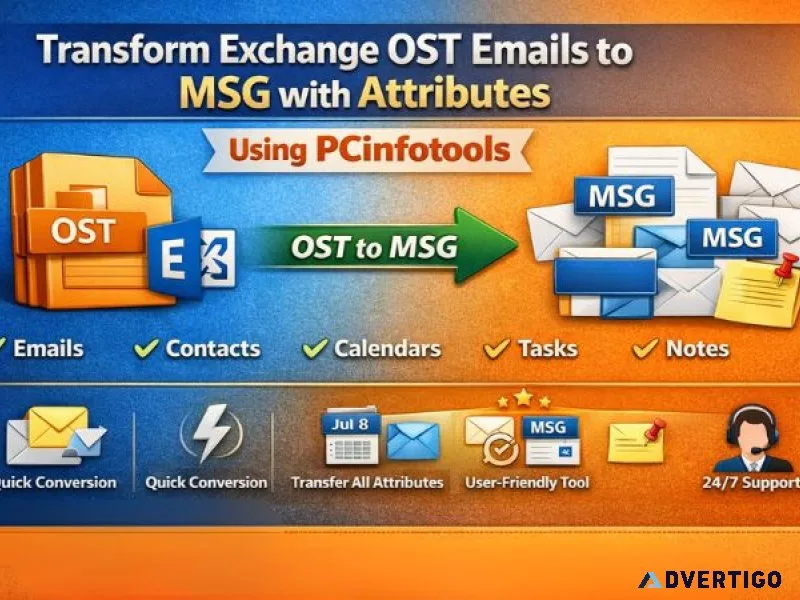 Transform exchange ost emails to msg with attributes