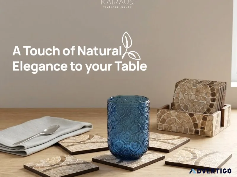 Handcrafted wooden round coasters by kairaus