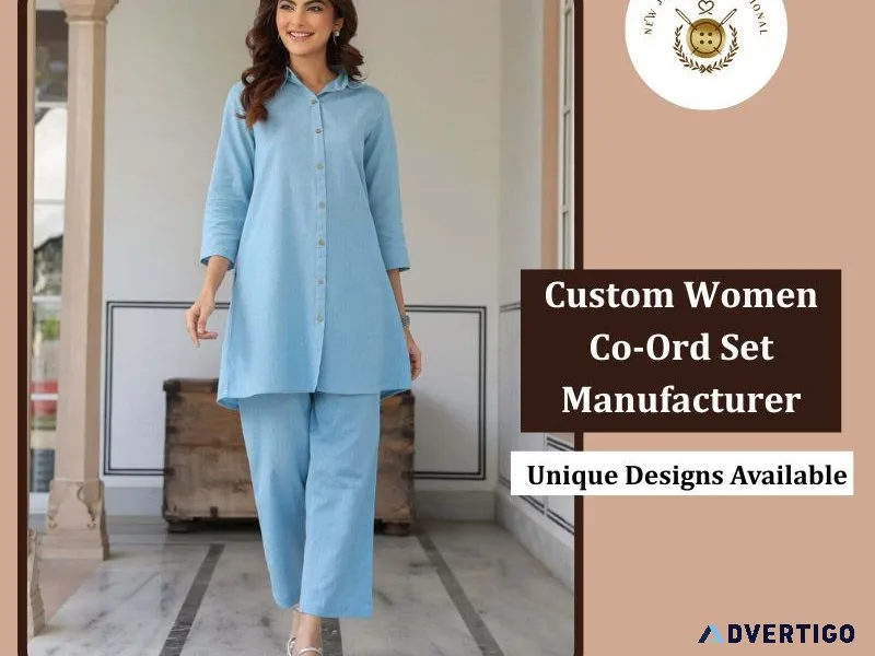 Custom women coord set manufacturer unique designs available